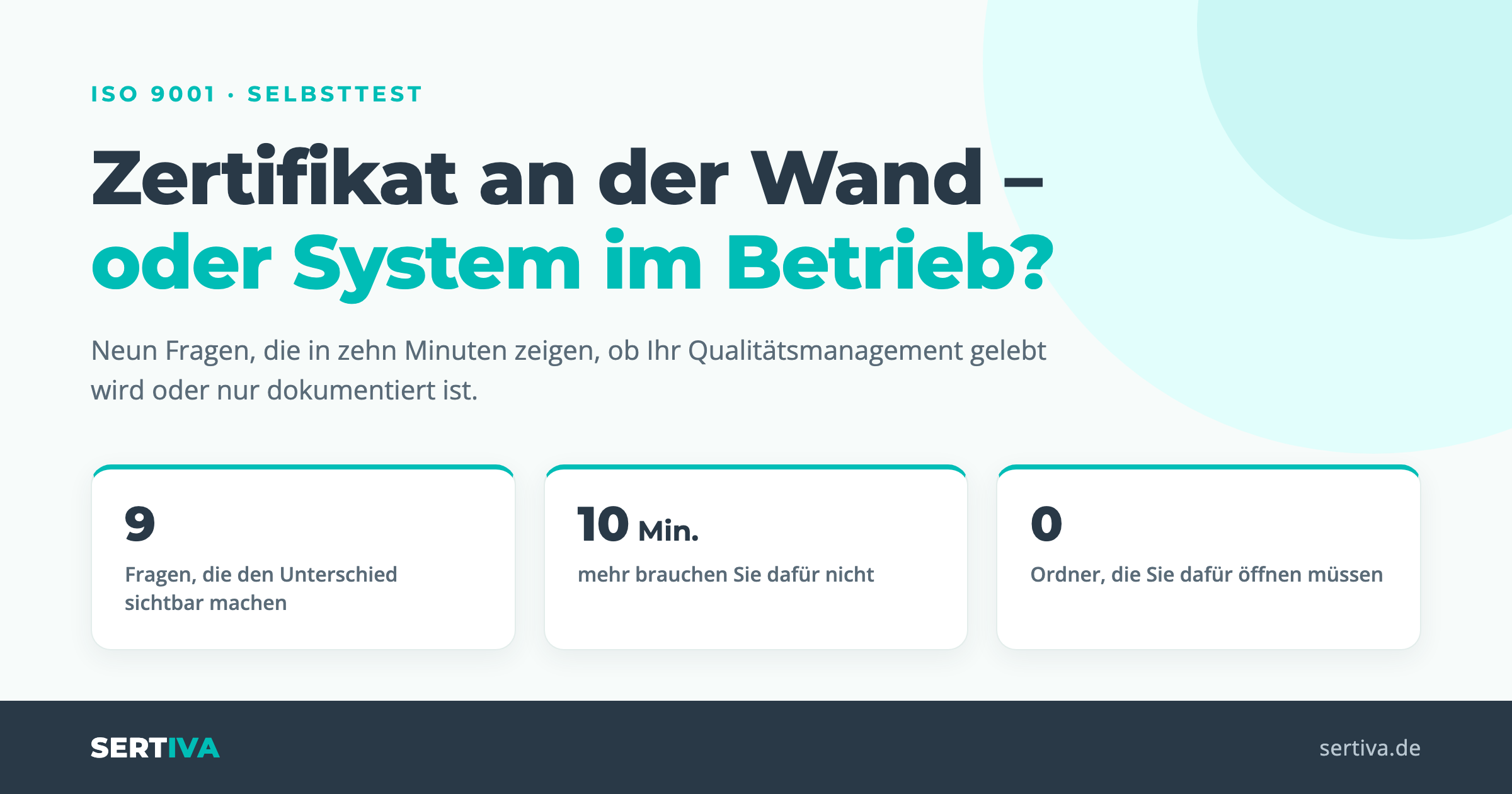Zertifikat an der Wand oder QM-System im Betrieb? Der 10-Minuten-Selbsttest